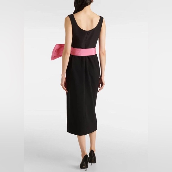 Carolina Herrera Black midi Dress with Pink Accent size 6 - Picture 9 of 10